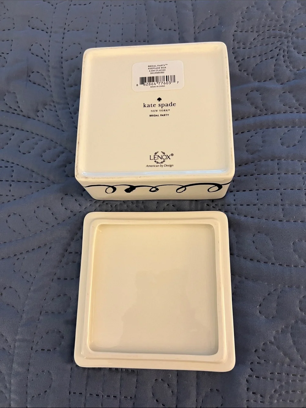 kate spade 'Happily Ever After' Ceramic Trinket Box - White and Gold